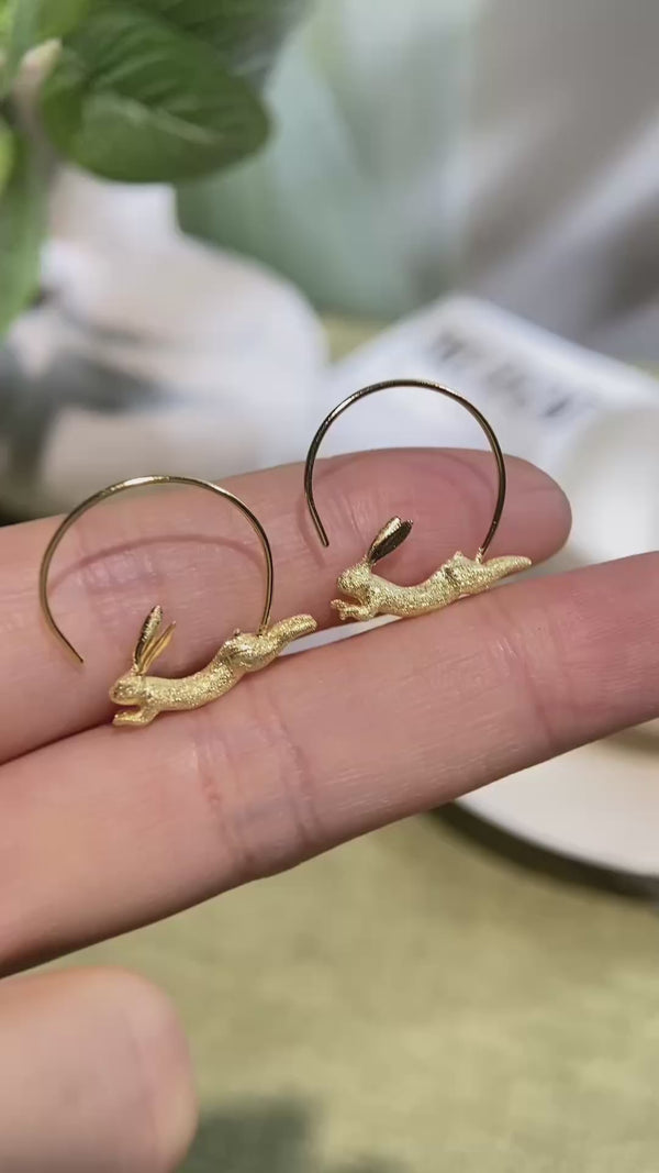 Running Bunny - Hoop Earrings | NEW