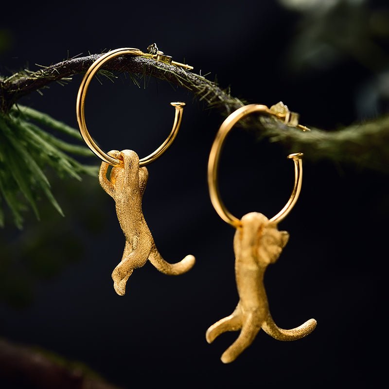 Playing Cat - Dangle Earrings