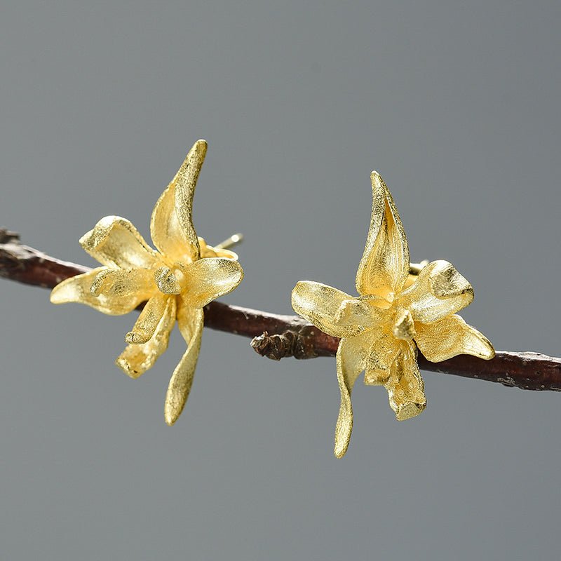 Iris Flower - Stud Earrings