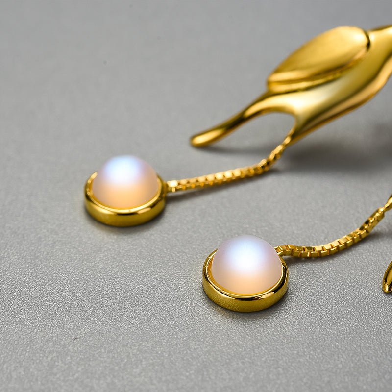 Bird & Moonstone - Dangle Earrings