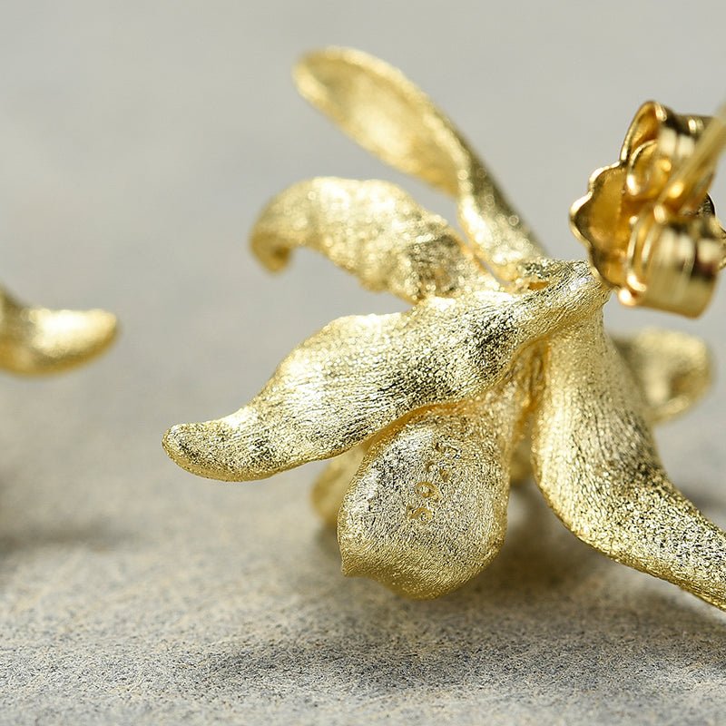 Iris Flower - Stud Earrings