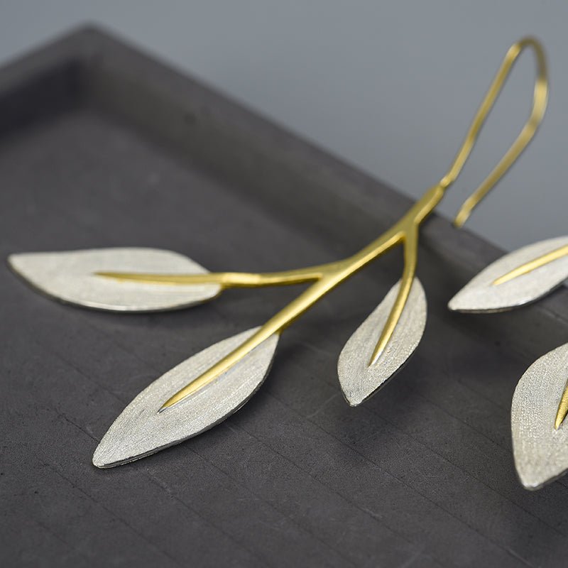 Floral Leaves - Dangle Earrings