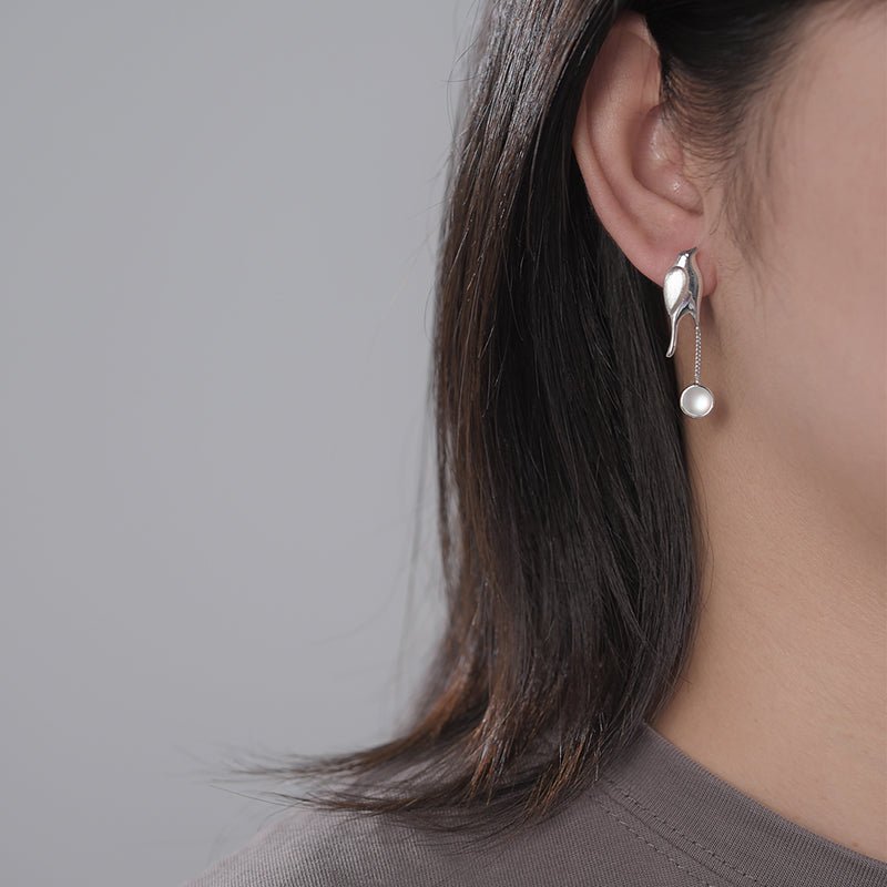Bird & Moonstone - Dangle Earrings