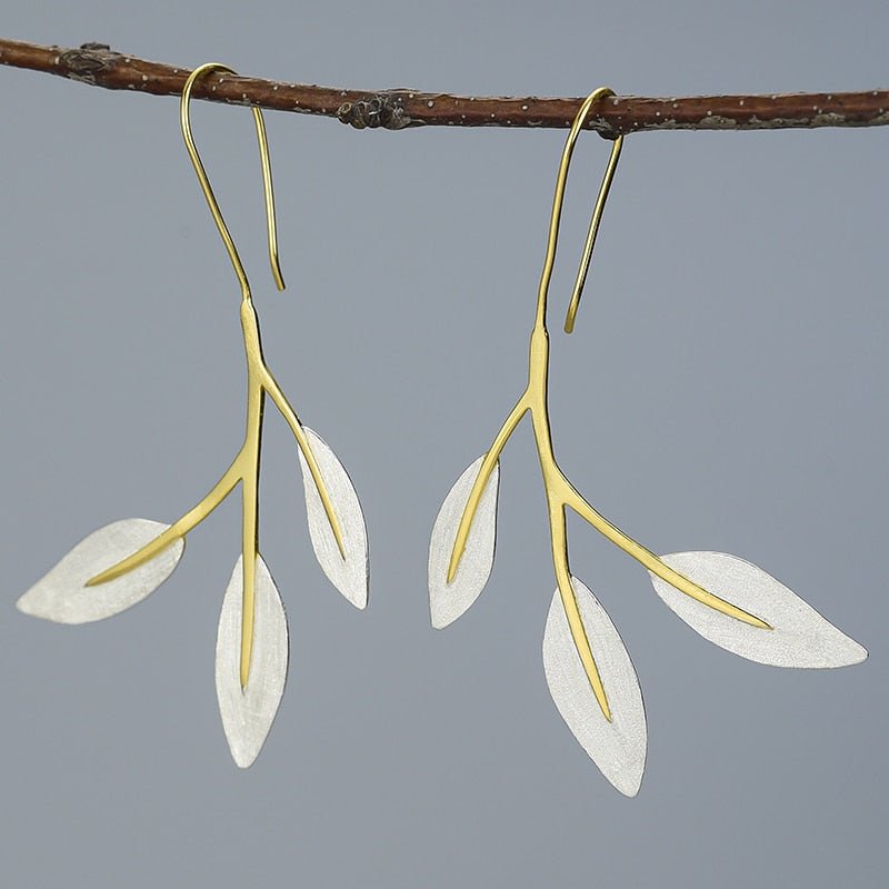Floral Leaves - Dangle Earrings