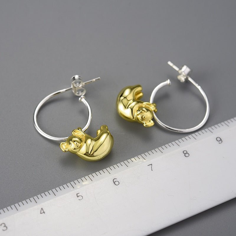 Hanging Koala - Hoop Earrings