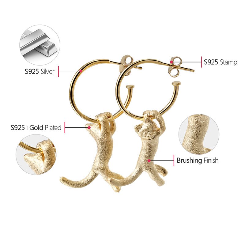 Playing Cat - Dangle Earrings