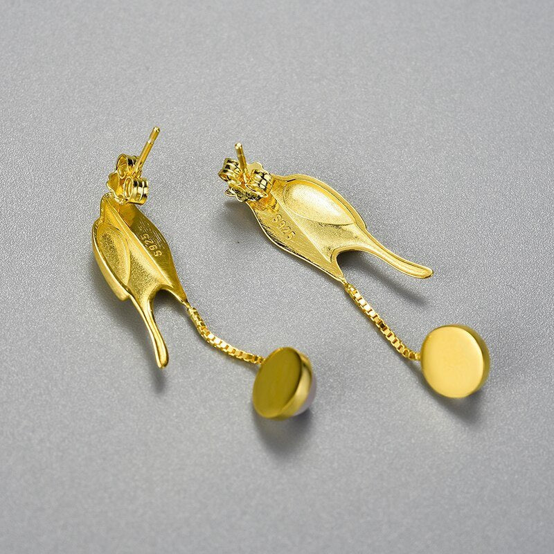 Bird & Moonstone - Dangle Earrings